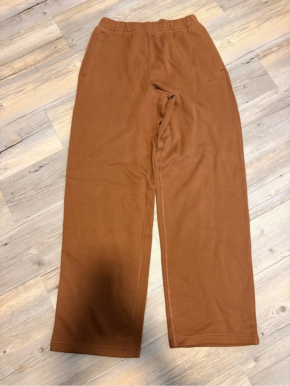 SKIMS Kim Kardashian cotton fleece classic straight leg pants XS new with tags